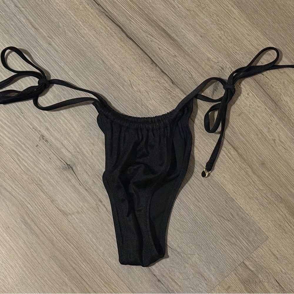 Black Tie-Side Bikini Bottom